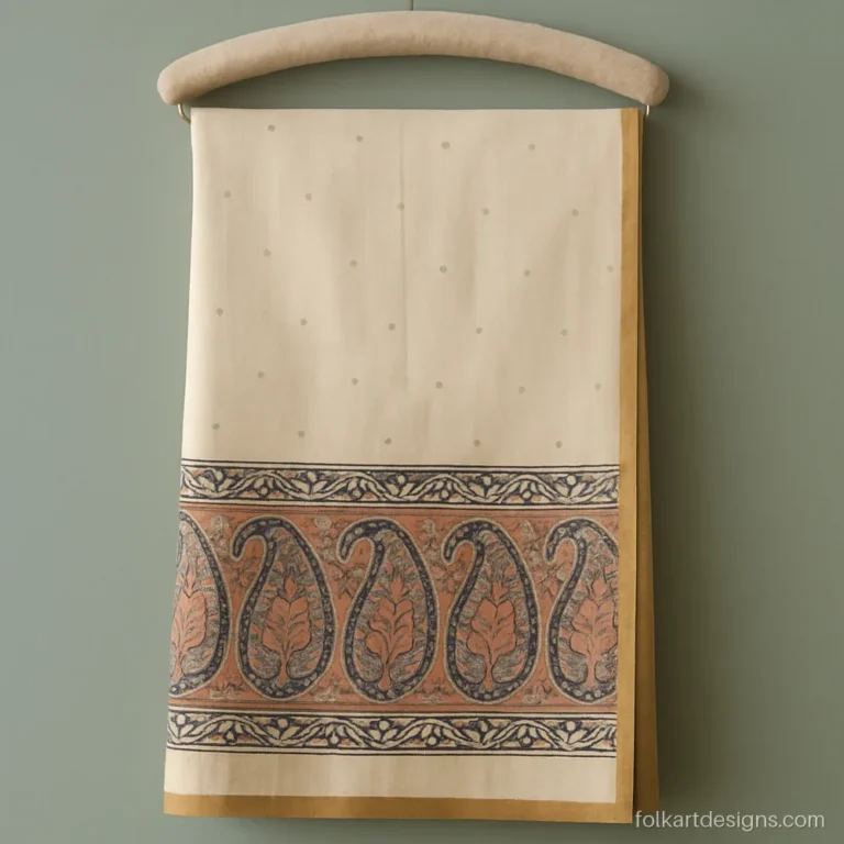 Chanderi kalamkari saree in off-white with a light paisley pallu