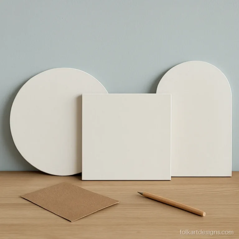 Blank MDF bases for a lippan art kit in round, square and arch shapes
